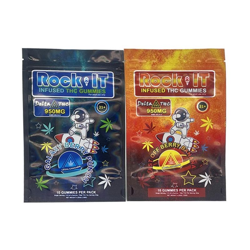 Rock IT THC-Infused Gummies Mylar Bags 950mg